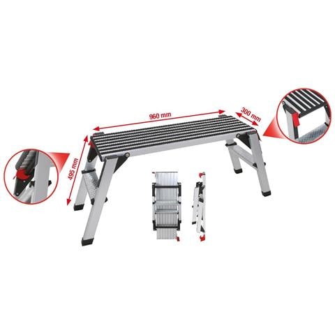 Aluminium-sicherheits-laufbhne, L1000xb405xh480mm (800.0960) - Foto 1