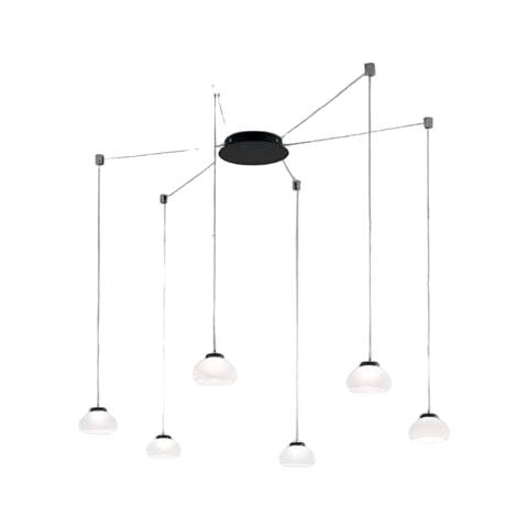 Lampadario A Sospensione Arabella A Led In Metallo E Vetro Soffiato Bianco 3547-46-102 - Foto 1