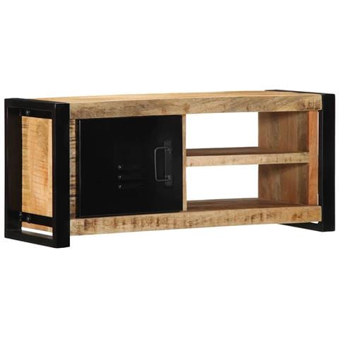 Mobile Porta Tv 80x30x35 Cm In Legno Massello Di Mango Grezzo - Foto 1