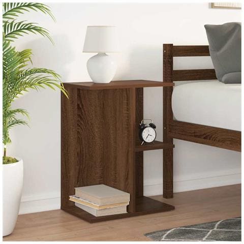 Comodino Rovere Marrone 40,5x31x60 Cm In Legno Multistrato - Foto 3