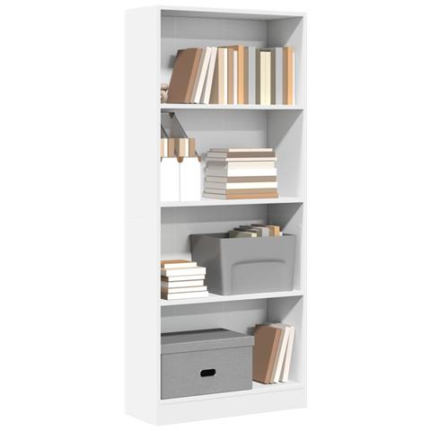 Libreria Bianca 60x24x143 Cm In Legno Multistrato - Foto 1