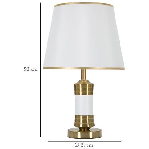 Lampada Da Tavolo Mf145 - Bianco - Metallo - 31x31x52 Cm - Foto 6