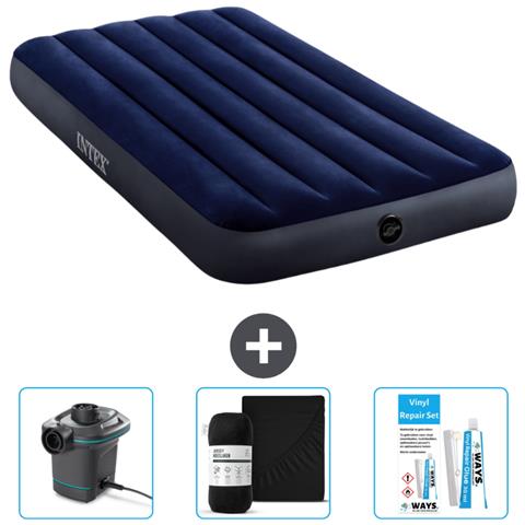 Set Materassino Gonfiabile - 191x99x25 Cm - Blu - Include Accessori Coordinati - Foto 1