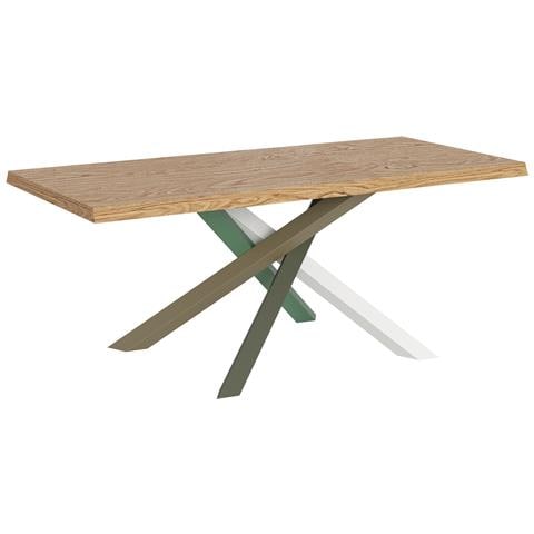 Tavolo Fisso 90x180 Cm Versalux Scortecciato Rovere Gambe 4/a - Foto 1