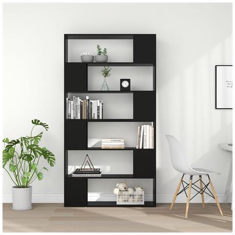 Libreria /divisorio Stanza Nero 100x24x188 Cm - Foto 2