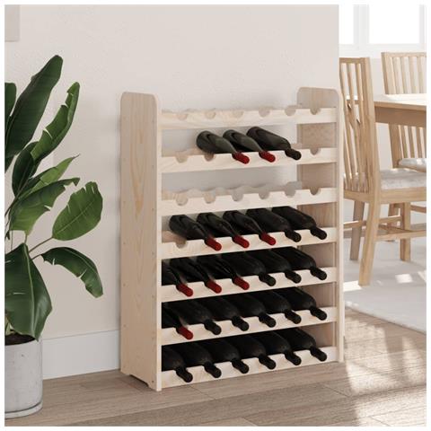 Portavini 67,5x25x87 Cm In Legno Massello Di Pino - Foto 2