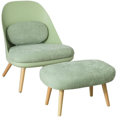 Sobuy Poltrona Con Poggiapiedi In Faggio 67x73x76cm Fst63-gr - Foto 1