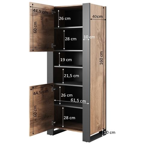 WOOD REG armadio soggiorno Scaffale - Foto 4