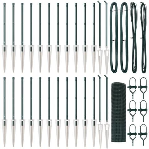 Recinzione Metallica Saldata con 13 Paletti a Punta Verde 0.6x50 m - Foto 1