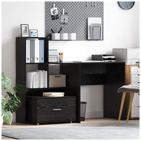 Mobile con Cassetti Rovere Nero Legno Ingegnerizzato Compatto - Foto 2