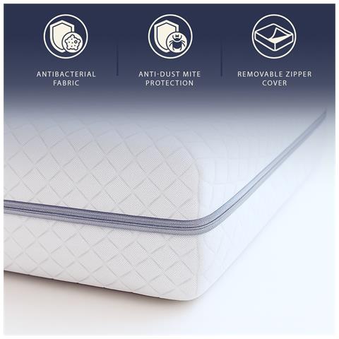 Topper 140x190 In Memory Foam A 9 Zone Differenziate | Alto 10 Cm | Rivestimento Sfoderabile In Tessuto Pure Anallergico | Made In Italy - Foto 8