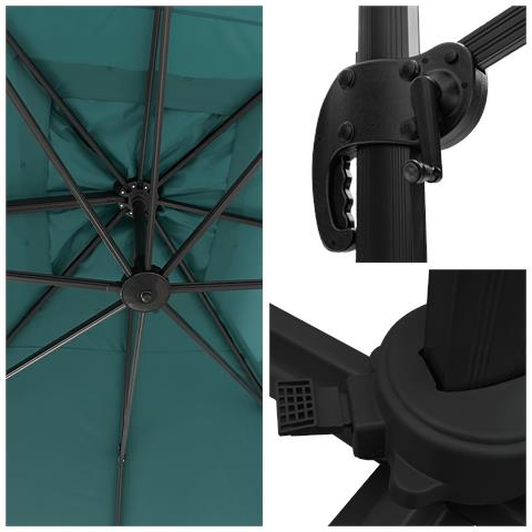 Ombrello Offset Molokai Rettangolare 3x4m Blu + Copertura - Foto 8