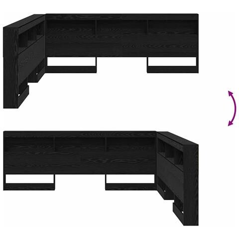 Testata contenitore Rovere nero 200 cm Legno multistrato - Foto 9