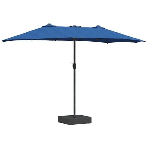 Ombrello da giardino Blu 385 x 209 x 244 cm Tessuto - Foto 1