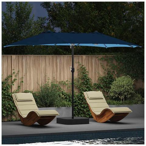 Ombrello da giardino Blu 385 x 209 x 244 cm Tessuto - Foto 2
