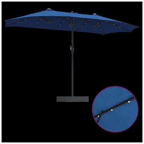Ombrello da giardino Blu 385 x 209 x 244 cm Tessuto - Foto 9
