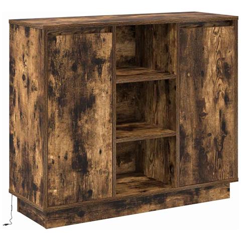 Credenza Rovere fumé 90 x 32 x 75 cm Legno multistrato - Foto 1