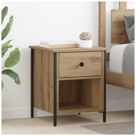 Armadio da Notte 2 pcs rovere artigianale 40 x 42 x 50 cm - Foto 2