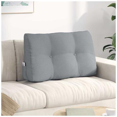 Cuscino per Schiena Grigio chiaro 80 x 24 x 50 cm Tessuto - Foto 2