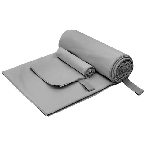 Set di Asciugamani Sportivi 2 pcs Grigio scuro Tessuto - Foto 1