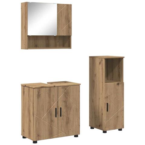 Set di mobili per il bagno con porta 3 pcs Rovere artigianale - Foto 1