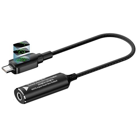 Adattatore Da 140w Dc A Type-c Con Display Digitale, Cavo Corto - 4.5x0.6mm Femmina A Usb-c Maschio - Foto 1