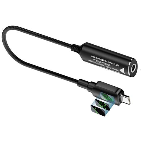 Adattatore Da 140w Dc A Type-c Con Display Digitale, Cavo Corto - 4.5x0.6mm Femmina A Usb-c Maschio - Foto 4
