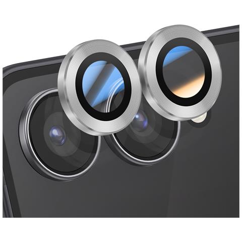 Protezione Obiettivo Fotocamera Per Galaxy Z Flip 7 Doppia Lente, Argento - Foto 1