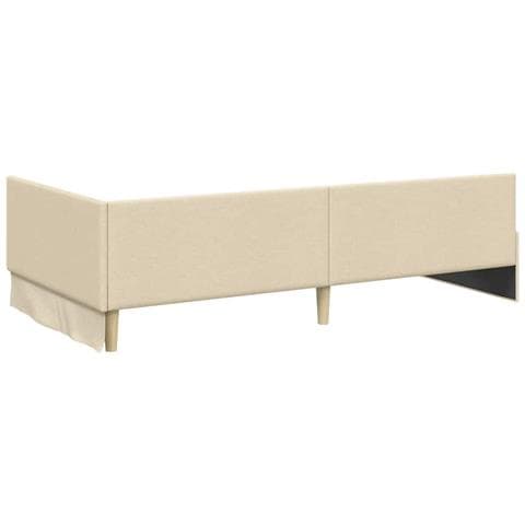 Struttura Letto Angolare con Materasso 2 pcs Crema Tessuto - Foto 9