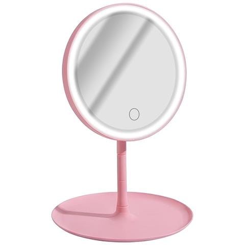 Specchio Da Trucco Rotondo A Led Con Base E Controllo Frontale - Foto 1