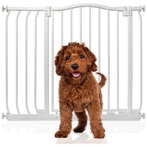 Bettacare Cancelletto Per Cani Con Parte Superiore Incurvata, 89cm - 98cm, Bianco Opaco - Foto 1