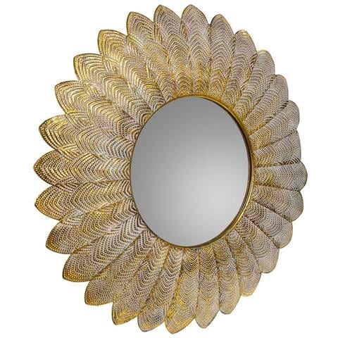 Specchio Da Parete In Metallo Dorato 72,5x4,5x72,5h - Foto 1