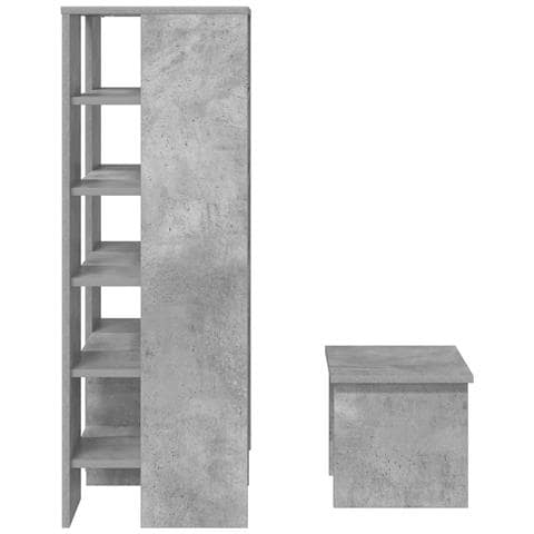 Mobile per scarpe 2 pcs Grigio cemento Legno multistrato - Foto 9