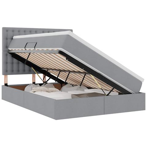 Letto con contenitore e materasso Grigio chiaro 140 x 200 cm - Foto 1