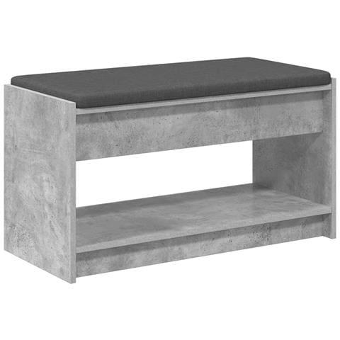 Panca per ingresso con cuscino Grigio Cemento 83 x 38 x 45 cm - Foto 1
