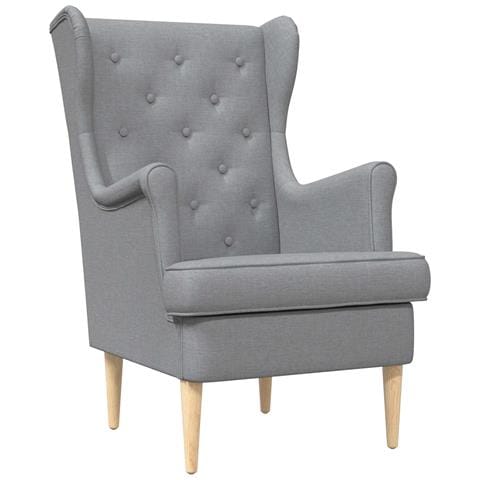 Poltrona Grigio Chiaro Tessuto - Foto 1
