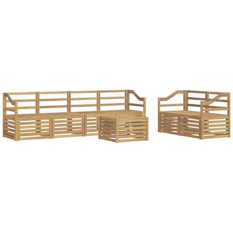Set di divani da esterno 7 pcs Bianco Legno di Acacia Massello - Foto 1
