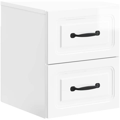 Mobiletto da notte a muro Bianco Lucido 34,5 x 33 x 40 cm - Foto 1