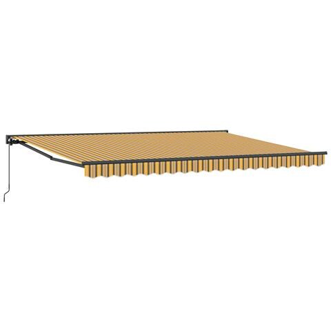 Tenda retrattile manuale Giallo, Grigio e Bianco 5 × 3,5 m - Foto 1