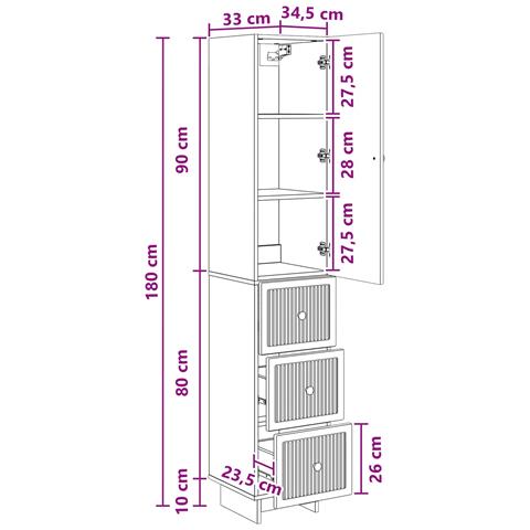 Set di armadi 2 pcs 33 x 34,5 x 90 cm Legno ingegnerizzato - Foto 9