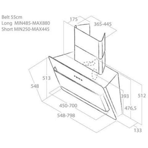 Cappa a Parete Cinghia WH /F / 80 Aspirante 80cm Colore Bianco - Foto 4