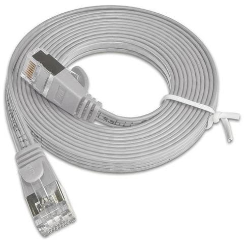 Cavo Di Collegamento Rete Rj45 Cat 6 U / ftp 1 M Grigio Piatto - Foto 1