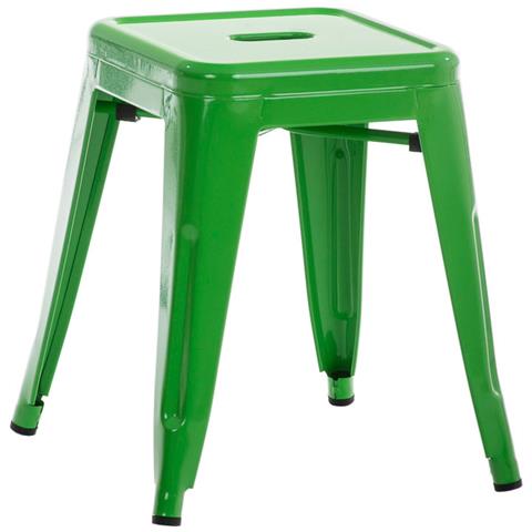 Panchetto Multiuso Armin in Metallo I Sgabello Industriale Impilabile I Sgabello Fisso Urban da Cucina Alt. 46 CM I Carico Max 200 kg Verde - Foto 1