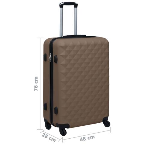 Trolley a Custodia Rigida Marrone in ABS - Foto 7