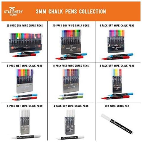 Cancelleria Isola Chalk Penne D30 Confezione Da 8 Neon Colori - 3 Millimetri Fine Proiettile Pennino. Secco Wipe Cancella Liquid Chalk Marcatori. Per Vetro (windows Mirrors) Lavagne Segni E Non Porosi Lavagne - Foto 4