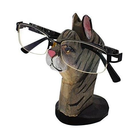 Intagliato A Mano In Legno Occhiali Da Occhiali Da Sole Del Basamento Del Supporto A Forma Di Animali Home Office Desk Dcor (cat) - Foto 1