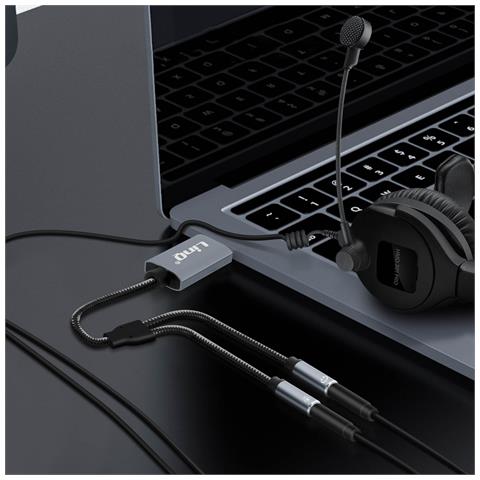 Adattatore Splitter Usb A 2 Jack 3.5mm Audio E Microfono U3532 Linq Grigio - Foto 10