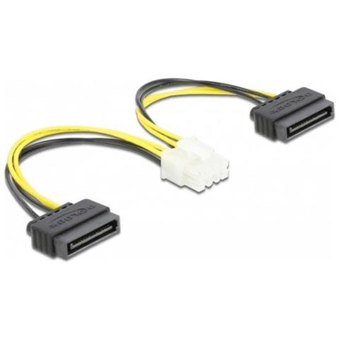 Cavo Di Alimentazione 2 X Sata Da 15 Pin Maschio A 8 Pin Eps Maschio Da 15 Cm - Foto 1