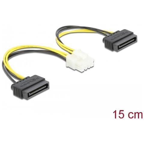 Cavo Di Alimentazione 2 X Sata Da 15 Pin Maschio A 8 Pin Eps Maschio Da 15 Cm - Foto 2
