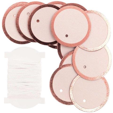 24 Etichette Appese Rotonde Rosa - Foto 1